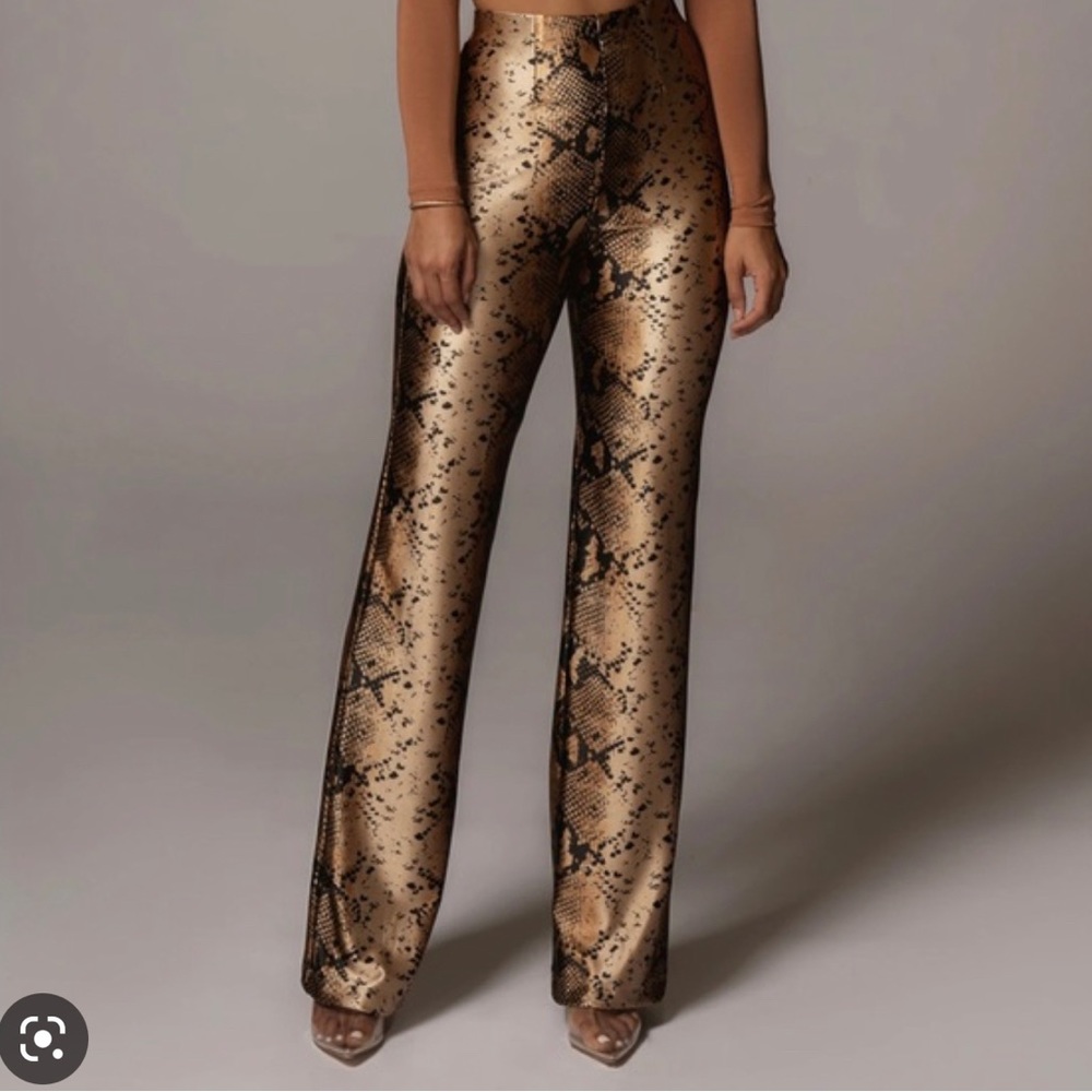 JLUXLABEL GOLD VONA SNAKEPRINT PANTS! Size Medium!